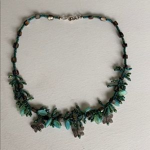 Artisan Hand Beaded Butterfly Necklace